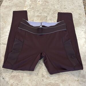 Free People Movement Barre Leggings Mesh Side‎ Pockets Brown Women’s Size S